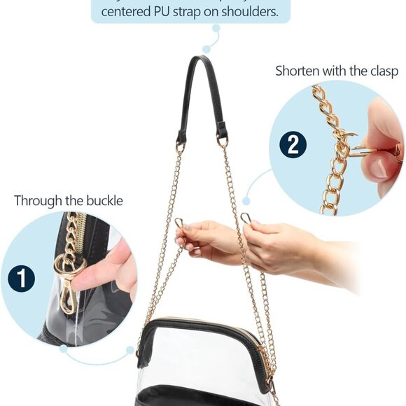 Stadium-Approved Clear Purse with Adjustable Strap for Women – Chic & Practical - Picture 6 of 9